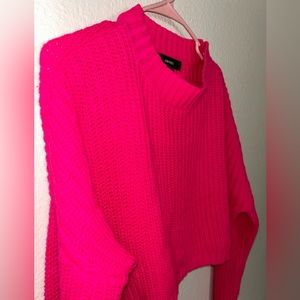 Forever 21 Barbie Pink Crop Sweater